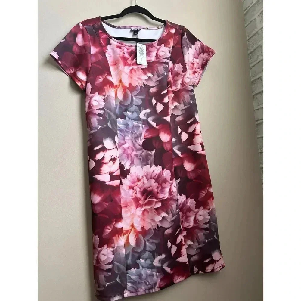 NWT Torrid Multi Floral Scuba Knit Dress, Plus Mini Dress, Size 12 - Picture 5 of 7